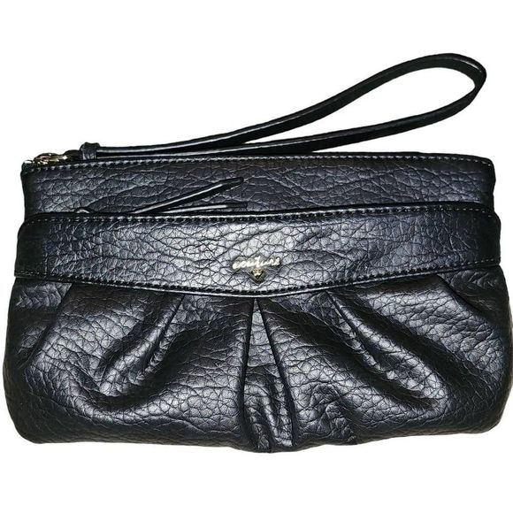 Juicy Couture Handbags - Juicy Couture Black Faux Leather Wristlet NWOT